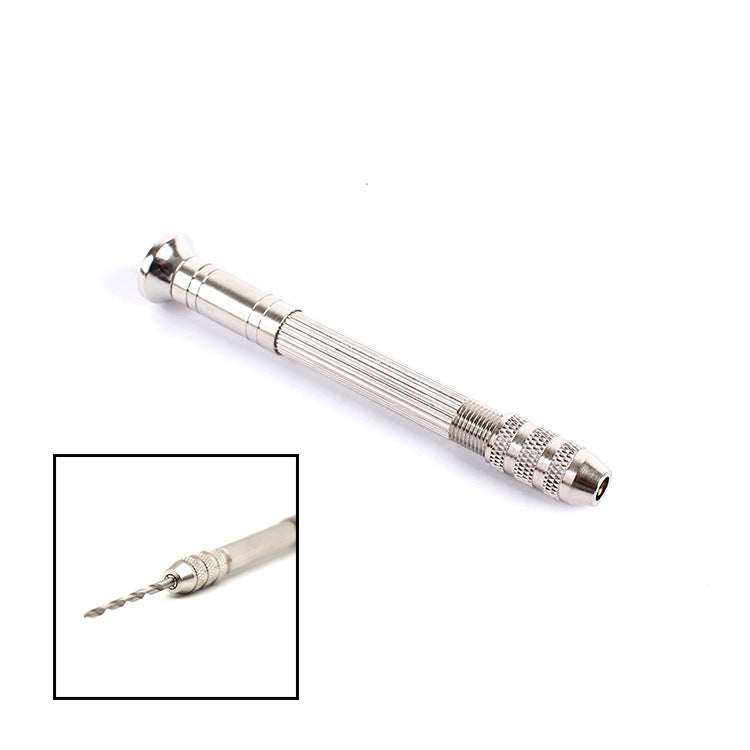 Hand Twist Drill Drilling Tool with 10 Drill Bits for Wood Manual Work DIY Jewelry Assembly Punch Tool