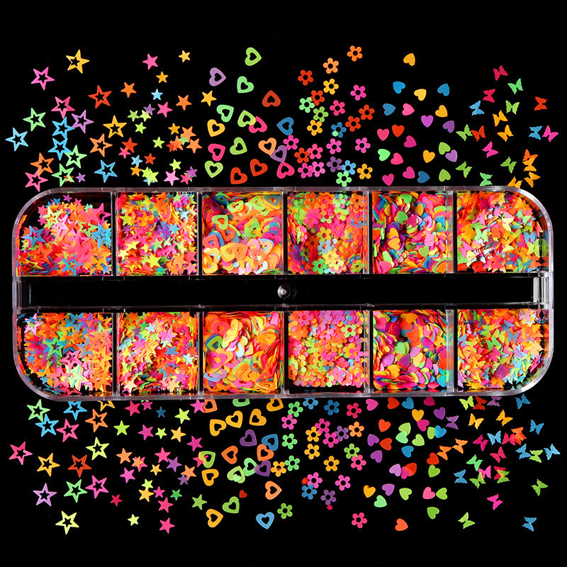 Wholesale Color Nail Art Glitter Sequins Butterfly Love Flowers Stars Manicure DIY Glitter Sequin