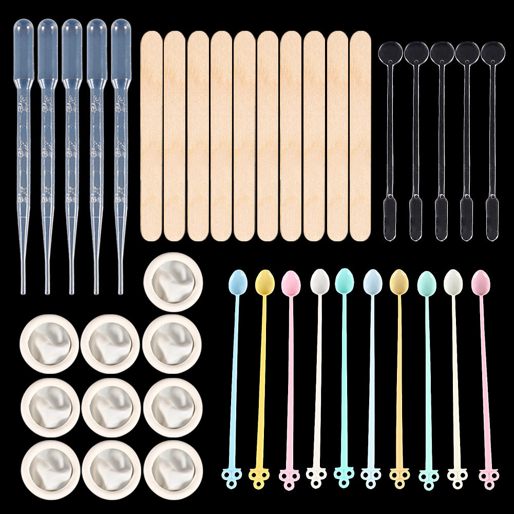 DIY Crystal Epoxy Resin Tool Set Measuring Cup Dropper Spoon Finger Cover Stirring Stick UV Resin Accessories Tool Set Kit