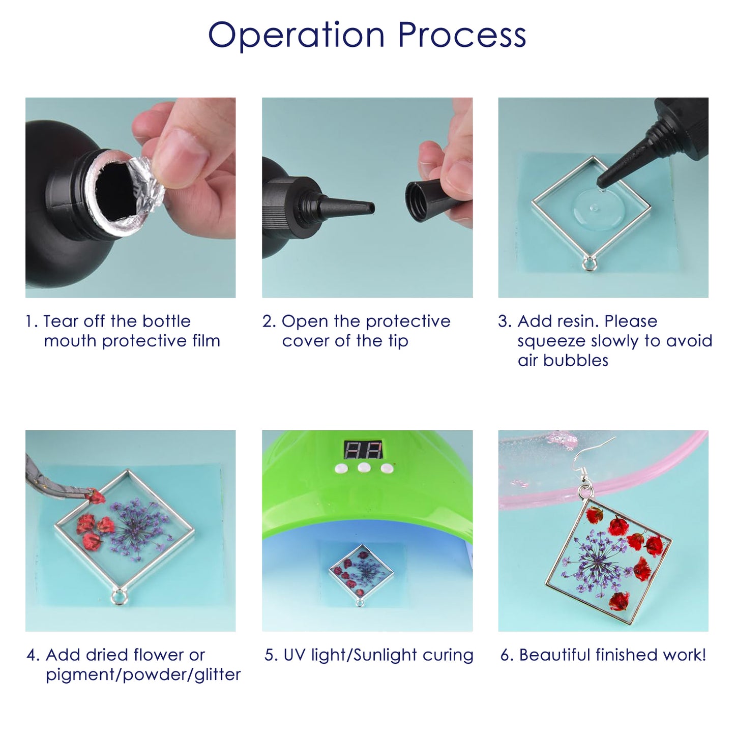 New Upgraded UV Resin Crystal Clear Hard Liquid Acrylic Resin Suitable Art Craft Beginner Making DIY Crafts Jewelry Keychains