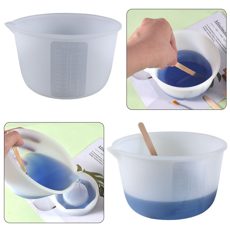 30ml 100ml 250ml 600ml Silicone Measuring Cup UV Epoxy Resin Silicone Mixing Cup DIY Tools Resin Crafts Jewelry Mixing Tool