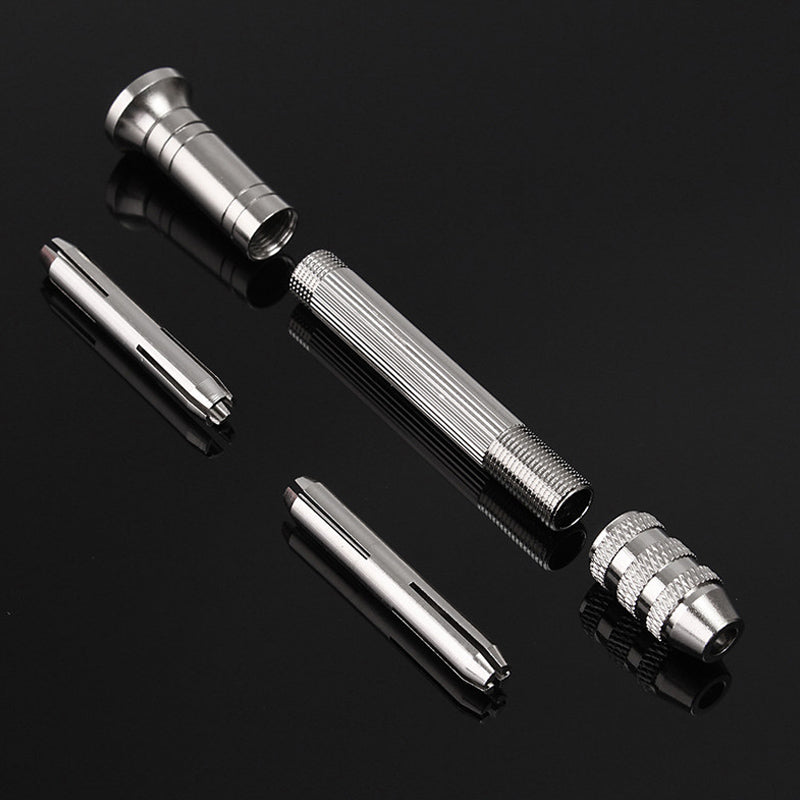 Hand Twist Drill Drilling Tool with 10 Drill Bits for Wood Manual Work DIY Jewelry Assembly Punch Tool