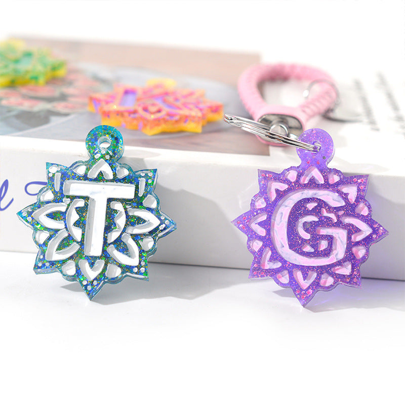 26 Letters Molds Keychain Molds for Keychains Fridge Magnets Phone Grips Ornaments Brooch Pendants Decorations