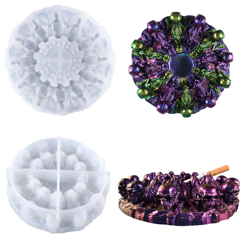 Creative Skull Ashtray Mold for Jewelry Storage Box Handmade Crafts Home Decoration