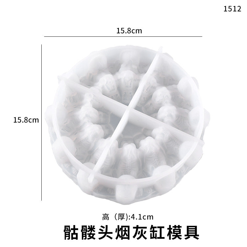 Creative Skull Ashtray Mold for Jewelry Storage Box Handmade Crafts Home Decoration