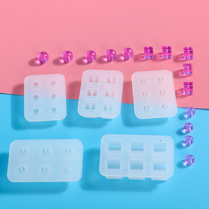 Sphere Cubic Silicone Bead Molds with Hole for DIY Resin Jewelry Casting
