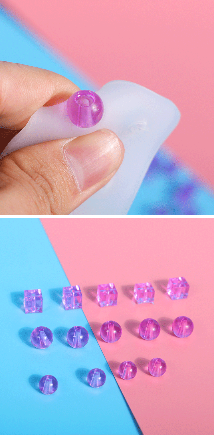 Sphere Cubic Silicone Bead Molds with Hole for DIY Resin Jewelry Casting
