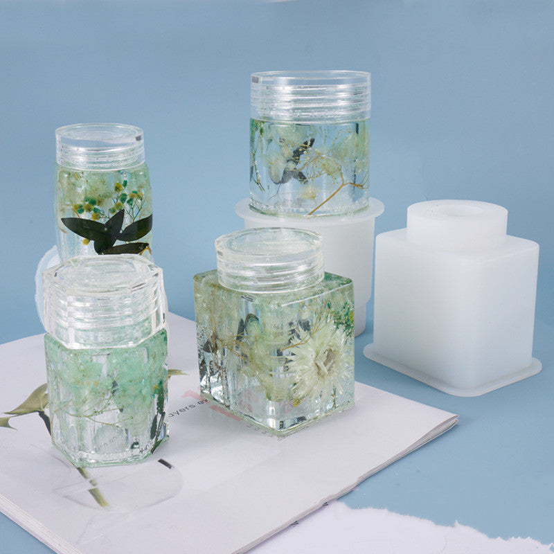 Storage Bottle Mold with Lid for DIY Resin Sealed Jar Making