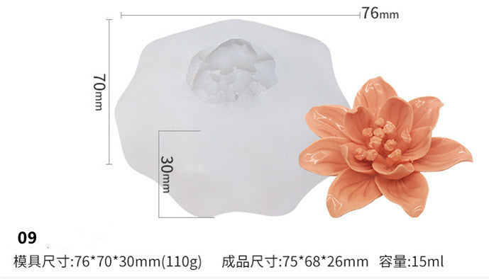 Variety Styles Aroma Flower Candles Mould for DIY Party Craft Gift Handmade Soap Bath Bomb