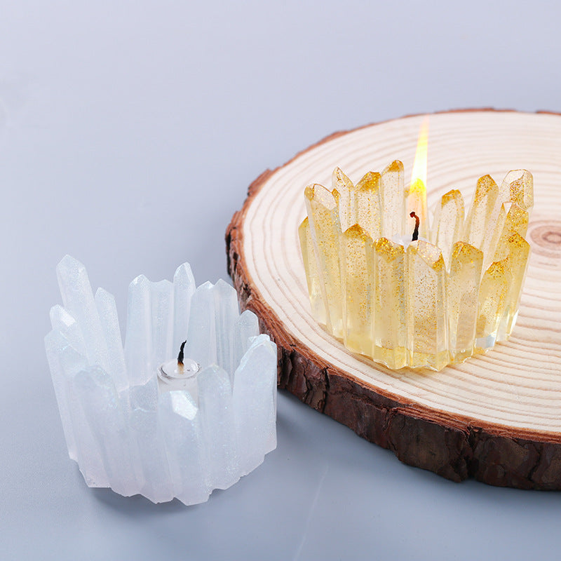 New Resin Silicone Crystal Candlestick Mold for DIY Jewelry Storage Box Candle Holder
