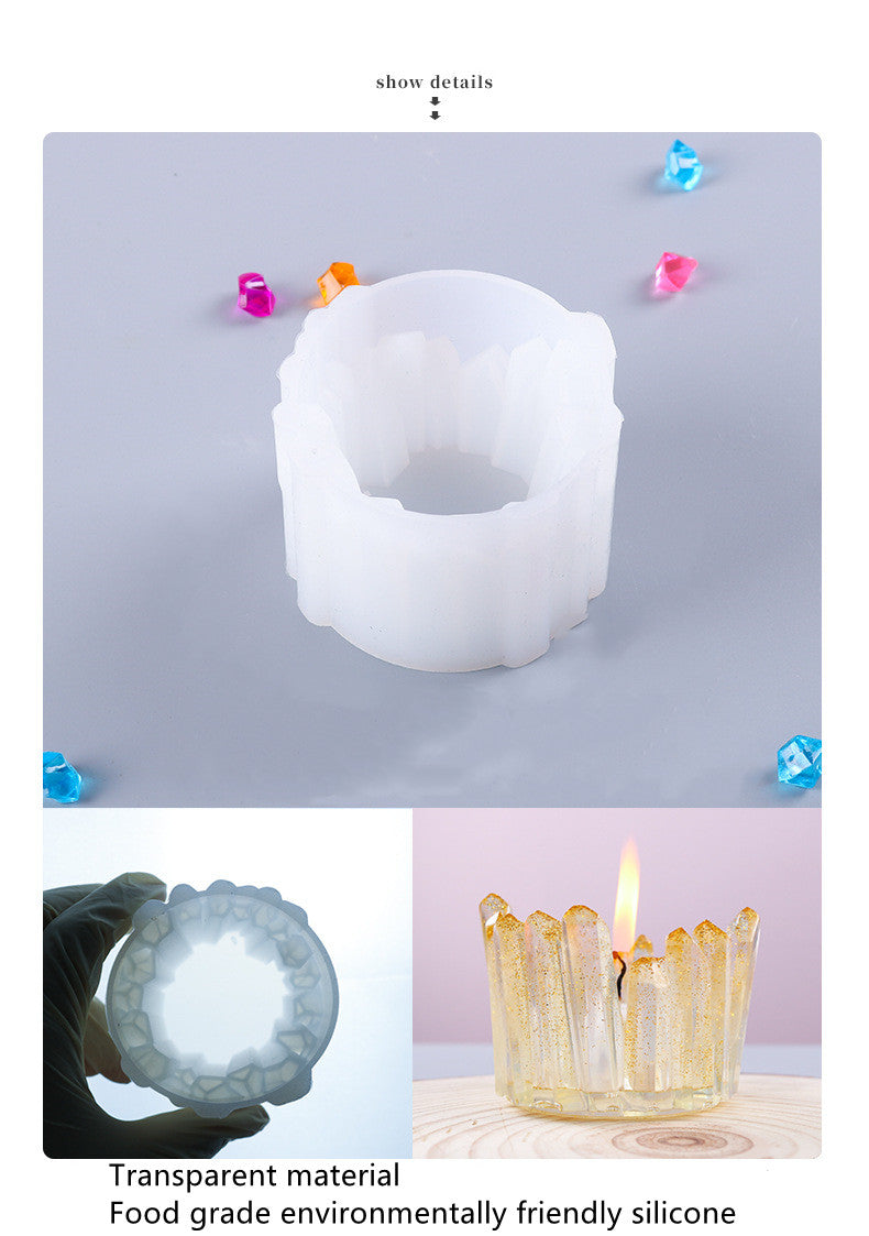 New Resin Silicone Crystal Candlestick Mold for DIY Jewelry Storage Box Candle Holder