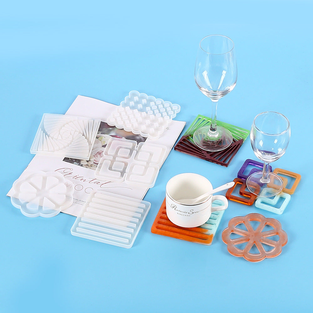 DIY Silicone Irregular Coaster Molds Epoxy Casting Molds for Casting Resin Crafts Cement