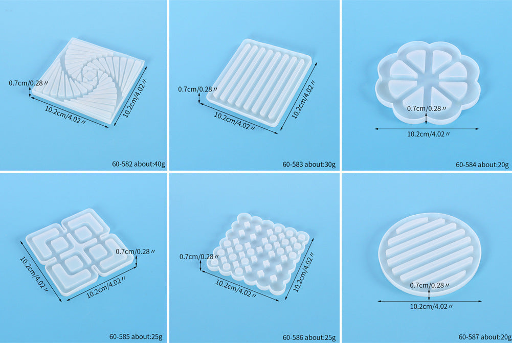 DIY Silicone Irregular Coaster Molds Epoxy Casting Molds for Casting Resin Crafts Cement