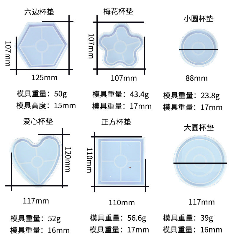 New Mosaic Coaster Silicone Mold for Resin Crafts Home Decoration