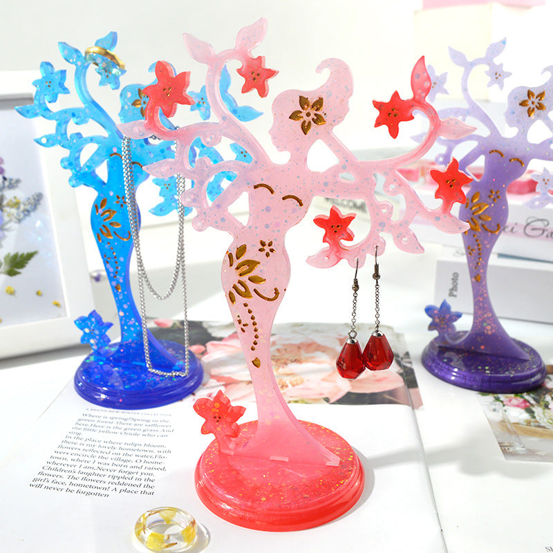 Desktop Storage Stand Silicone Jewelry Shelf Molds for Resin Display Rack Casting