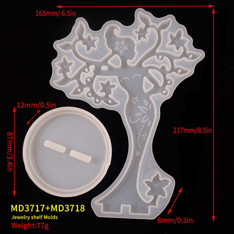 Desktop Storage Stand Silicone Jewelry Shelf Molds for Resin Display Rack Casting