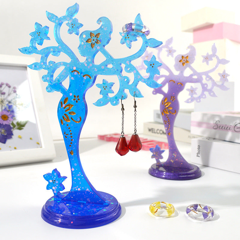 Desktop Storage Stand Silicone Jewelry Shelf Molds for Resin Display Rack Casting