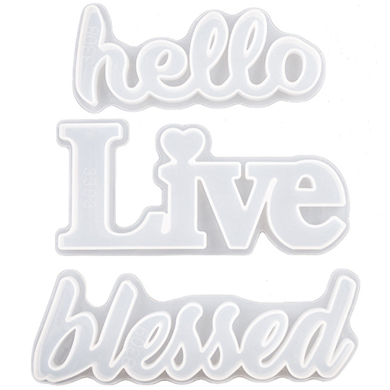 Love Family Various English Word Letter Silicone Molds for DIY Epoxy Resin Table Door Decorations