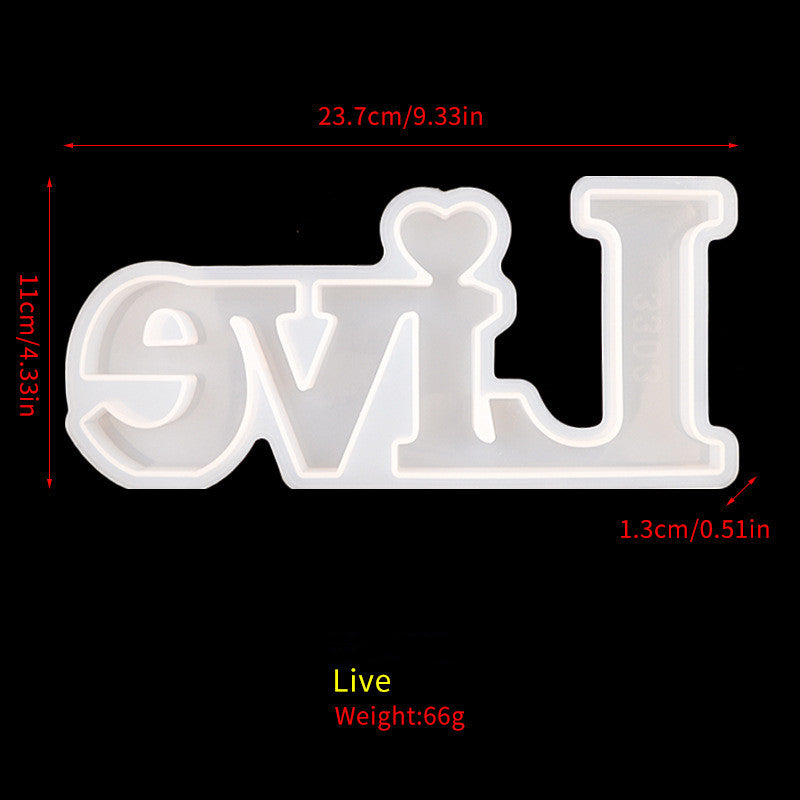 Love Family Various English Word Letter Silicone Molds for DIY Epoxy Resin Table Door Decorations
