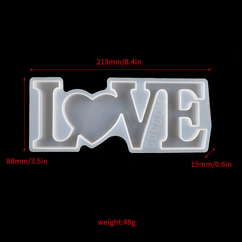 Love Family Various English Word Letter Silicone Molds for DIY Epoxy Resin Table Door Decorations