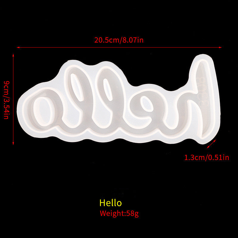 Love Family Various English Word Letter Silicone Molds for DIY Epoxy Resin Table Door Decorations