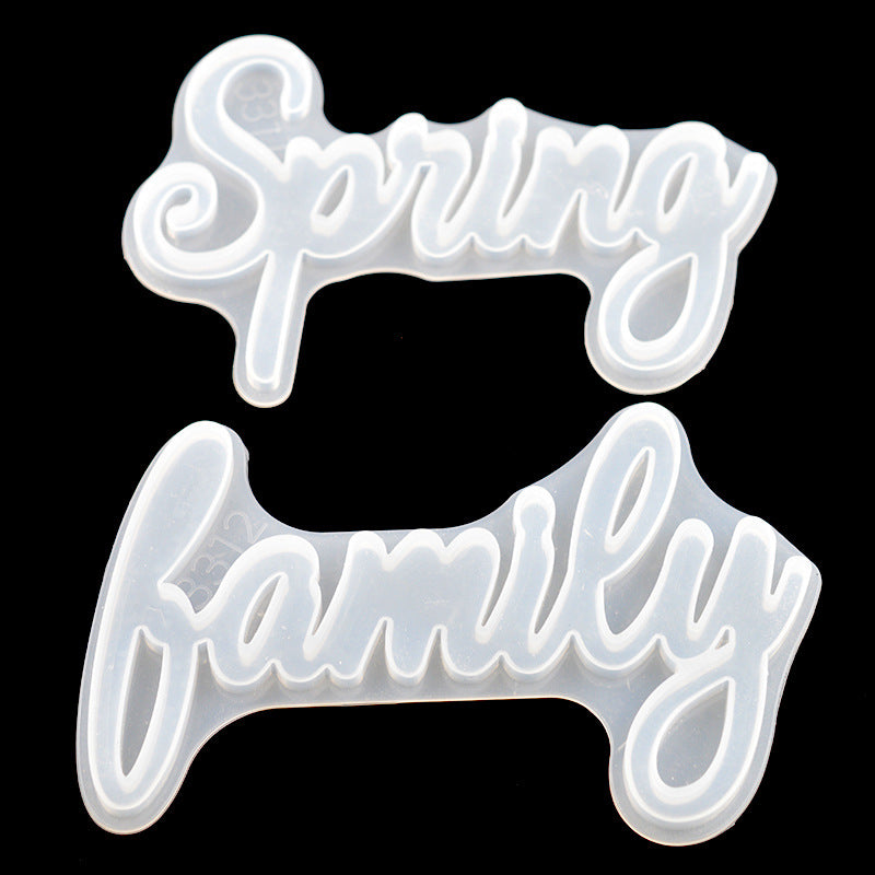 Love Family Various English Word Letter Silicone Molds for DIY Epoxy Resin Table Door Decorations