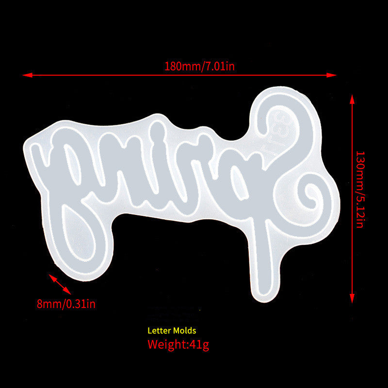 Love Family Various English Word Letter Silicone Molds for DIY Epoxy Resin Table Door Decorations