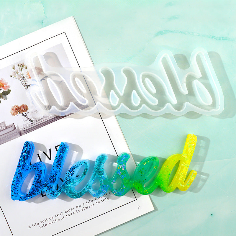 Love Family Various English Word Letter Silicone Molds for DIY Epoxy Resin Table Door Decorations