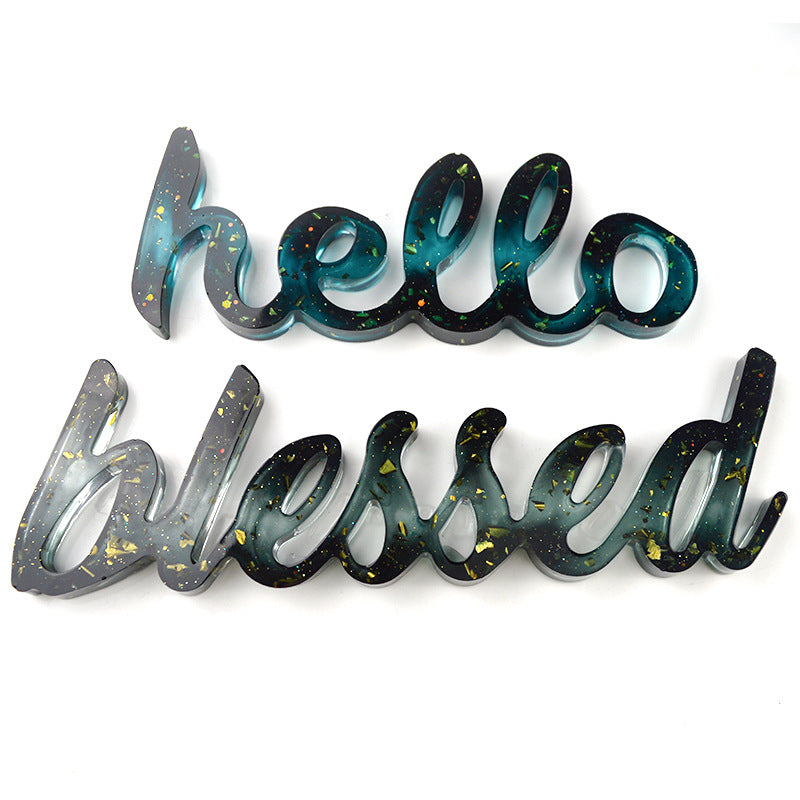 Love Family Various English Word Letter Silicone Molds for DIY Epoxy Resin Table Door Decorations
