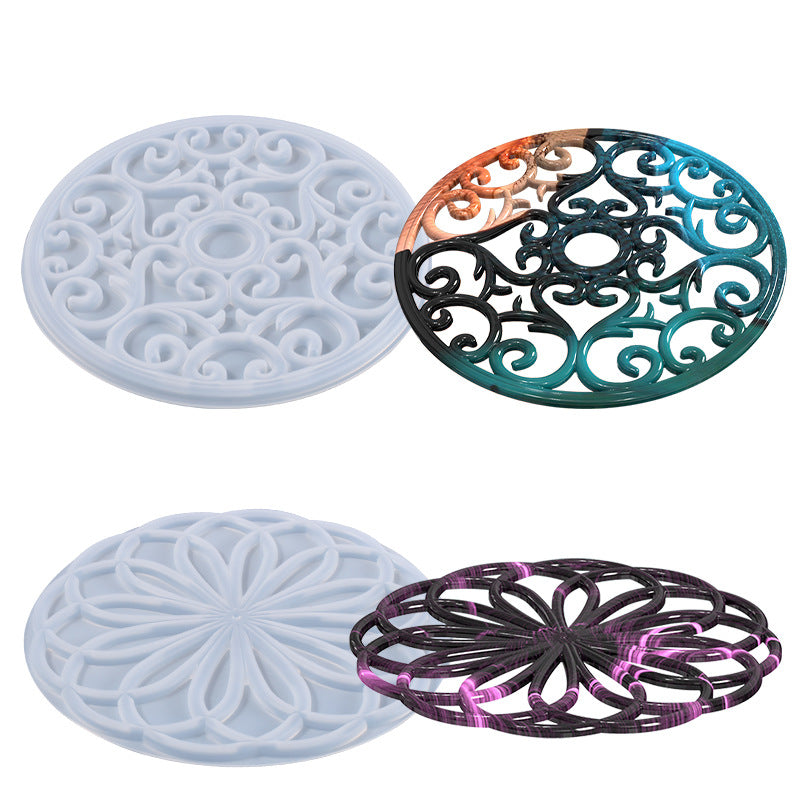 Silicone Mandala Coaster Mold for Household Food Cooling Pad Tray