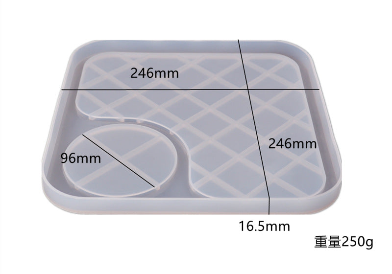 Large Silicone Meal Tray Mold for Epoxy Resin Serving Board Making