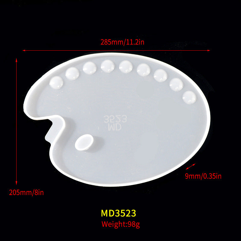 Silicone Color Palette Mold for Artistic Creation and Painting