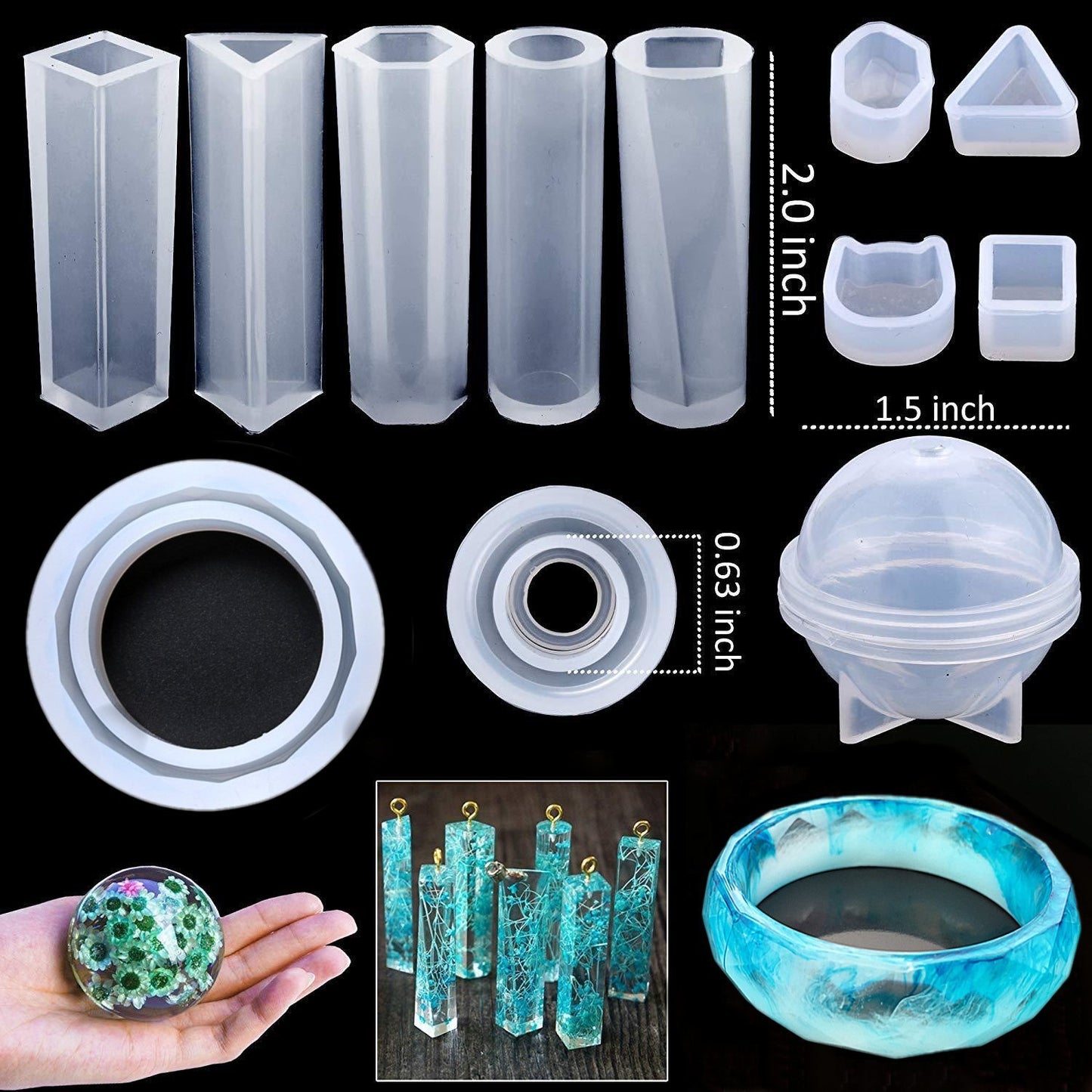 Jewelry Making DIY Starter Resin Kit 159 Pcs Silicone Casting Molds and Tools Set for Resin Crafts