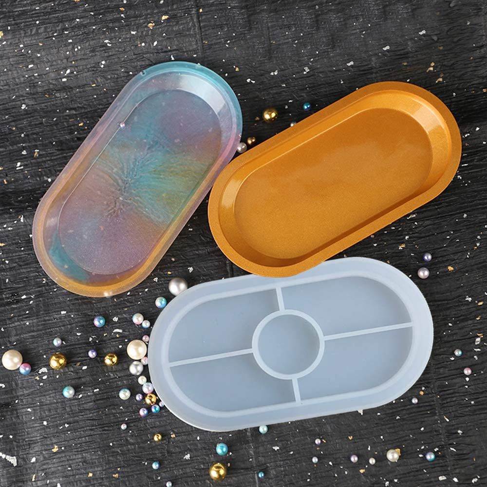 Silicone Oval Resin Tray Mold for Tableware Setting Jewelry Resin Crafts
