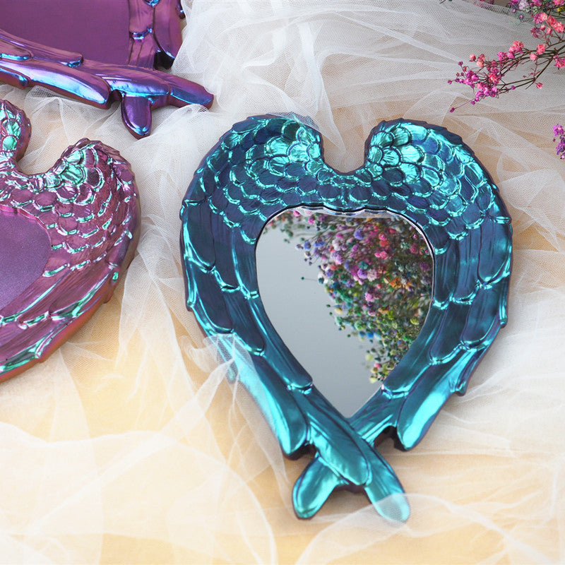 Silicone Mold Wings Love Mirror Tray Feather Mirror for DIY Resin Crafts
