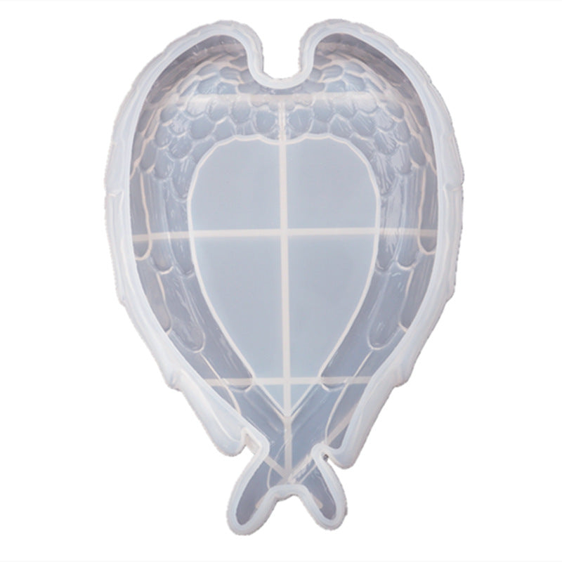 Silicone Mold Wings Love Mirror Tray Feather Mirror for DIY Resin Crafts