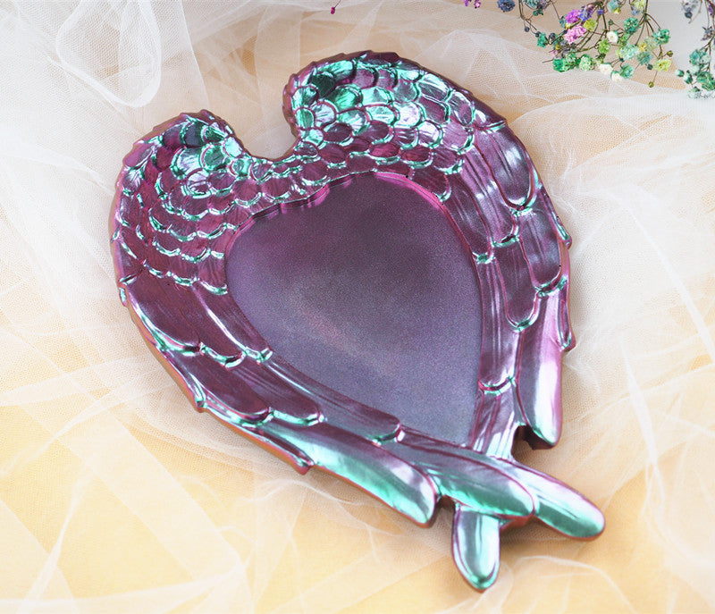 Silicone Mold Wings Love Mirror Tray Feather Mirror for DIY Resin Crafts