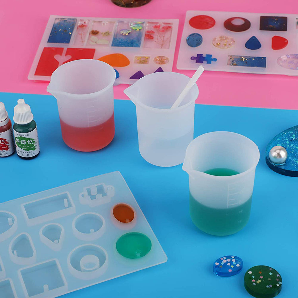 Crystal UV Epoxy Resin Silicone Mat DIY Jewelry Making Desktop Mat Metal Frame Bezel Bottom Mat