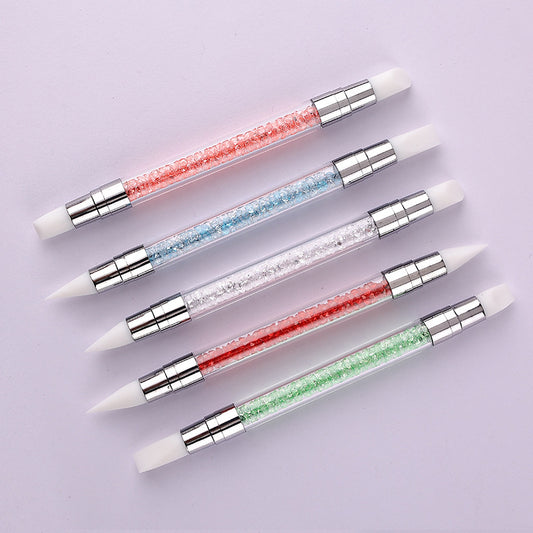 Colorful Nail Art Double-headed Silicone Pen Set Silicone Head Nail Brush Nail Art Embossing Pen 5 PCS