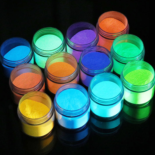 12 Colors Glow in The Dark Powder Pigment Luminous Powder for DIY Resin Jewelry Crafts