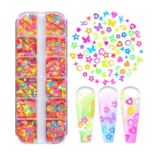 Wholesale Color Nail Art Glitter Sequins Butterfly Love Flowers Stars Manicure DIY Glitter Sequin
