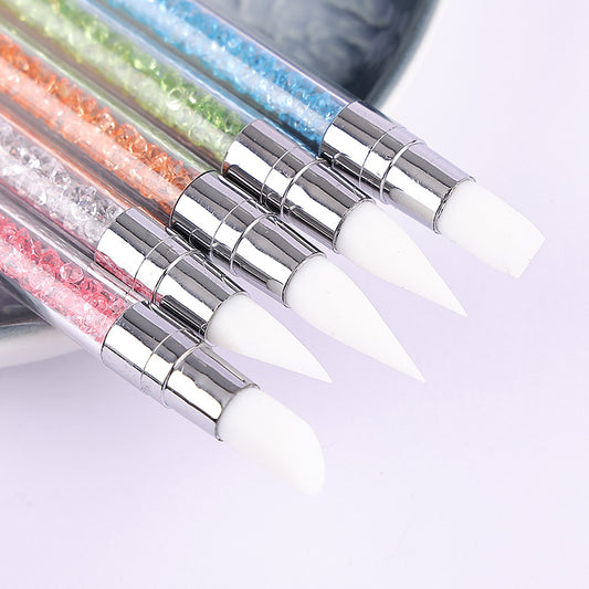 Colorful Nail Art Double-headed Silicone Pen Set Silicone Head Nail Brush Nail Art Embossing Pen 5 PCS