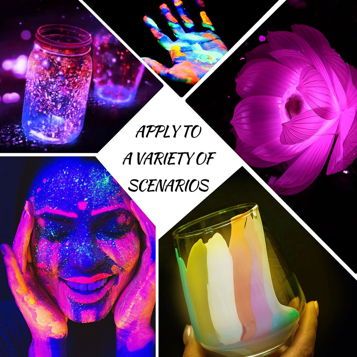 12 Colors Glow in The Dark Powder Pigment Luminous Powder for DIY Resin Jewelry Crafts