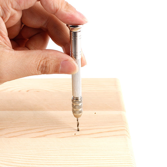 Hand Twist Drill Drilling Tool with 10 Drill Bits for Wood Manual Work DIY Jewelry Assembly Punch Tool