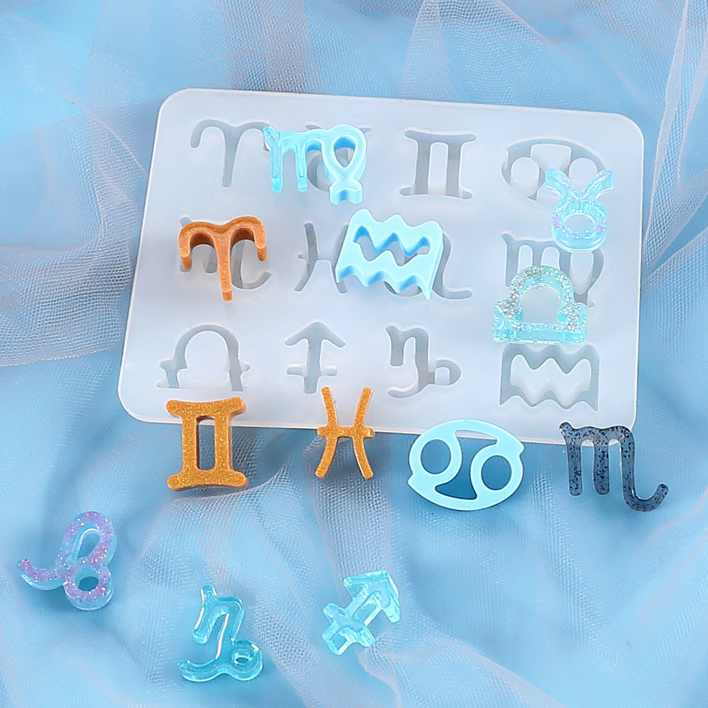 12 Horoscopes Silicone Casting Molds for DIY Resin Pendants Keychain Art Craft Handmade Making