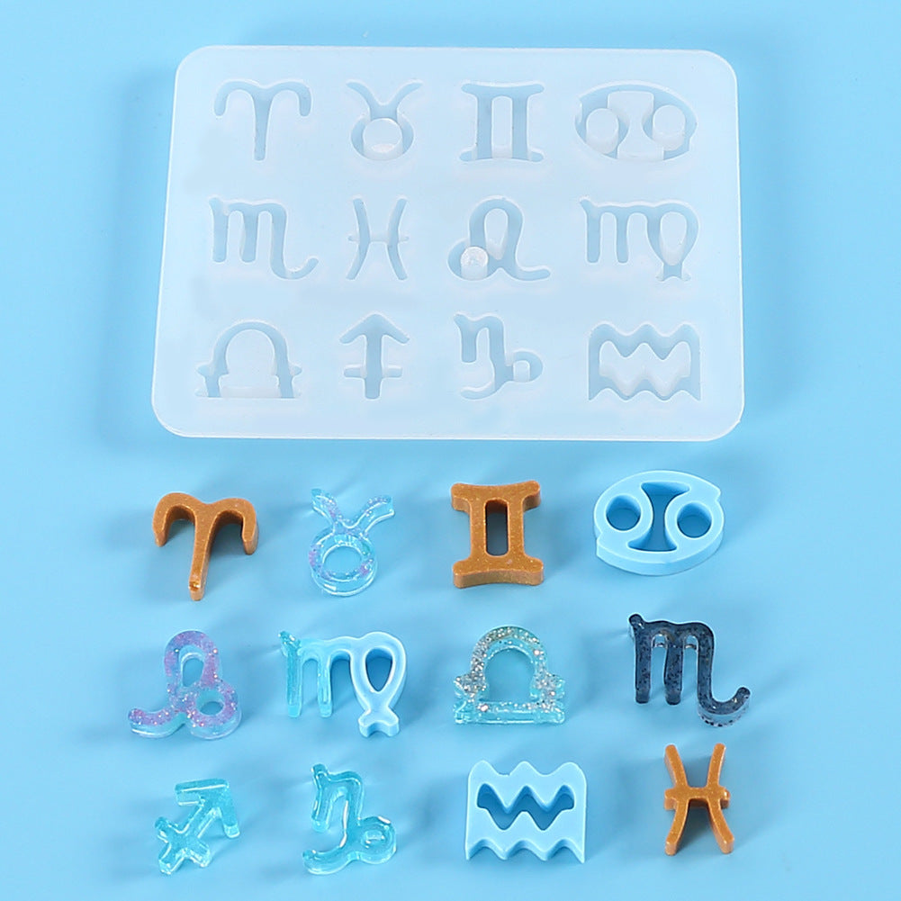 12 Horoscopes Silicone Casting Molds for DIY Resin Pendants Keychain Art Craft Handmade Making