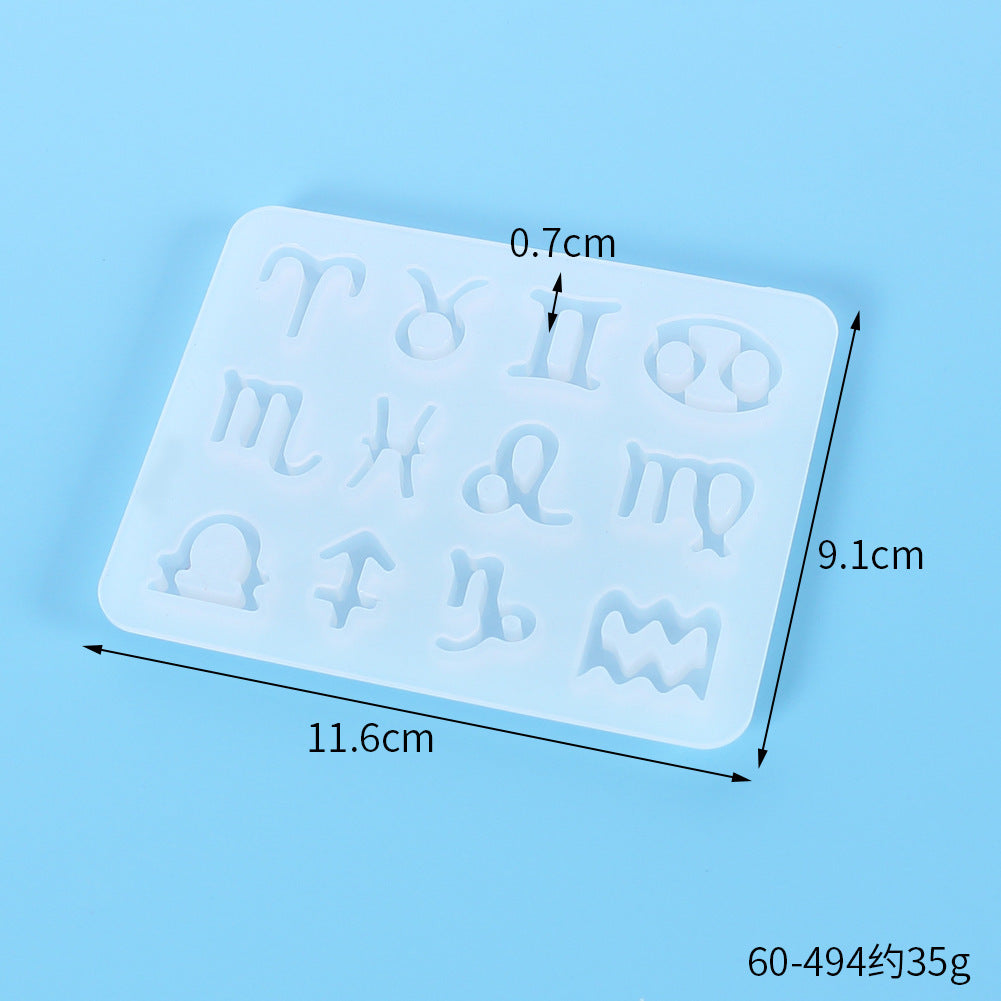 12 Horoscopes Silicone Casting Molds for DIY Resin Pendants Keychain Art Craft Handmade Making