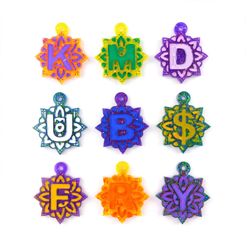 26 Letters Molds Keychain Molds for Keychains Fridge Magnets Phone Grips Ornaments Brooch Pendants Decorations