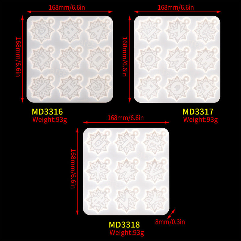 26 Letters Molds Keychain Molds for Keychains Fridge Magnets Phone Grips Ornaments Brooch Pendants Decorations