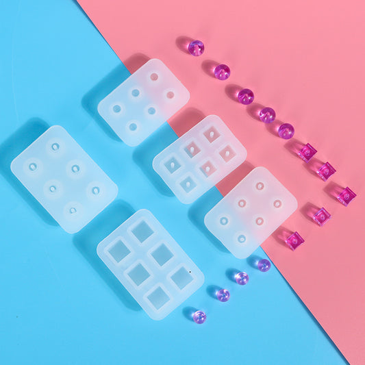 Sphere Cubic Silicone Bead Molds with Hole for DIY Resin Jewelry Casting